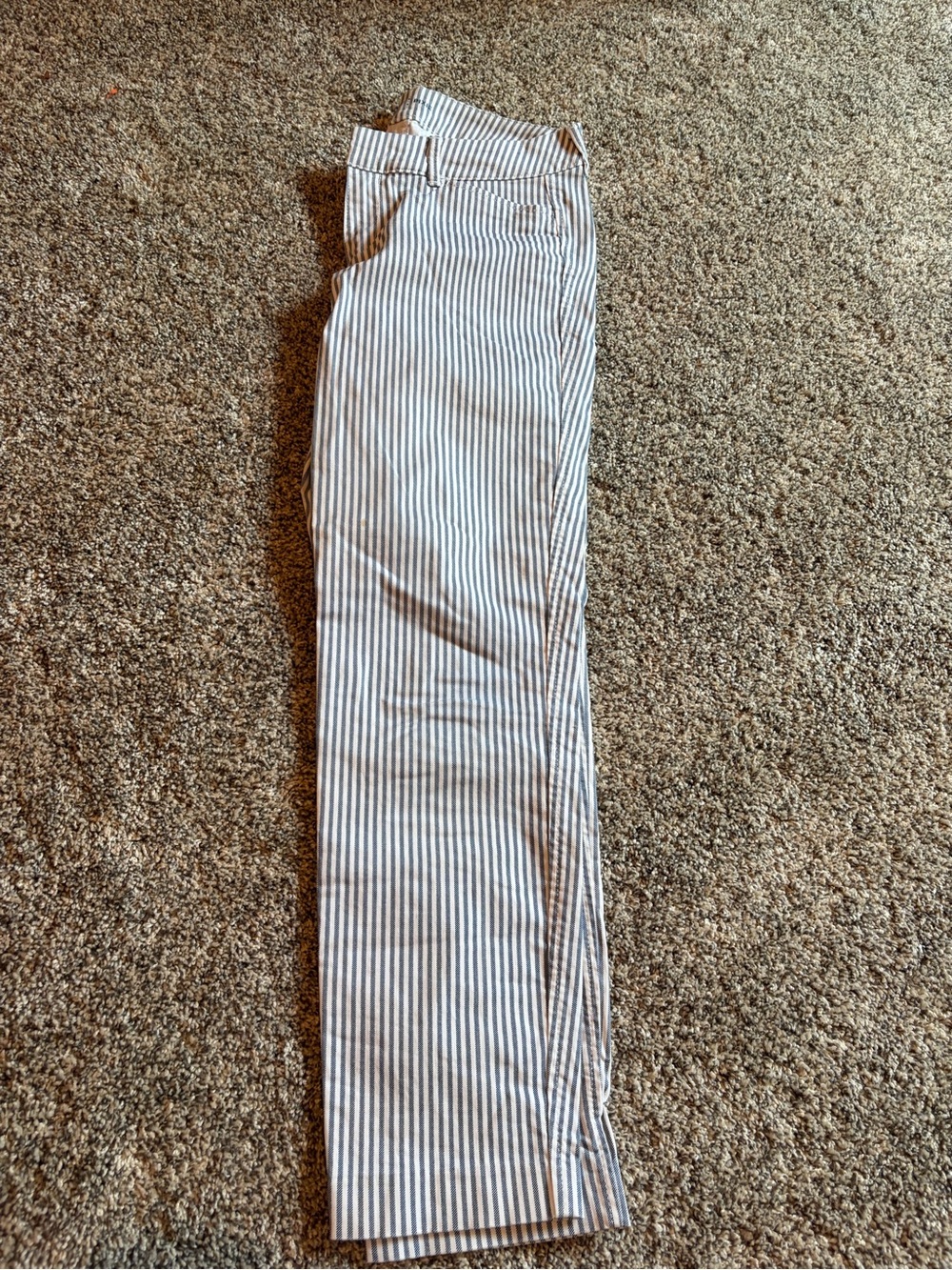 Old Navy White and Blue Pinstripe Pixie Pants